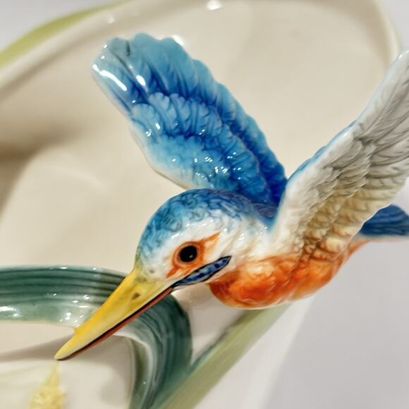 Franz Porcelain Kingfisher Vase Iridescence Collection FZ01190 NIB - Picture 9 of 14